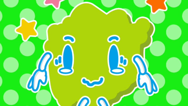 ジーンとする岡山ちゃんのイラスト【色、背景あり】PNG