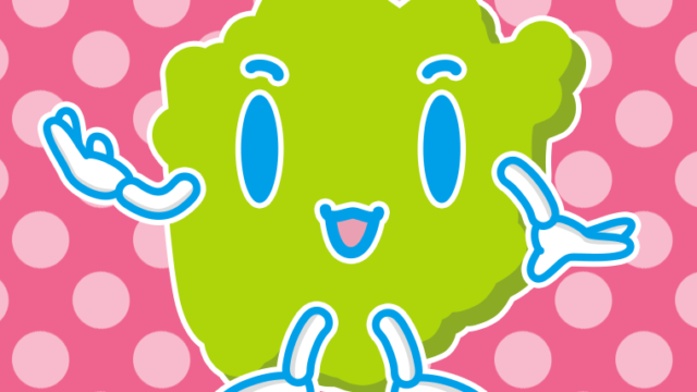 案内する岡山ちゃんのイラスト【色、背景あり】PNG