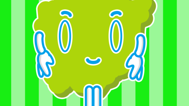 お辞儀する岡山ちゃんのイラスト【色、背景あり】PNG