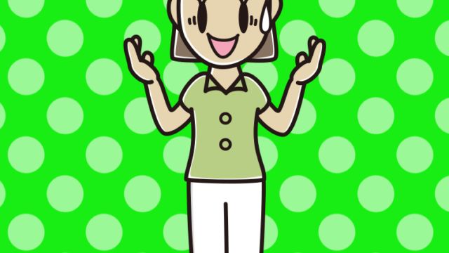 困りながら話す女性会社員（クールビズ）のイラスト【色、背景あり】PNG