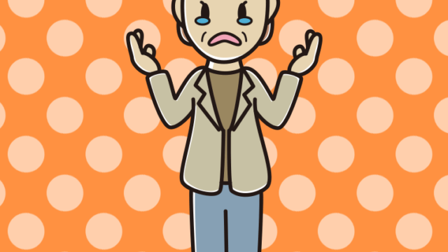 泣きながら話す年配女性会社員（カジュアル）のイラスト【色、背景あり】PNG