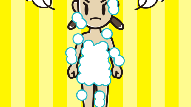 怒る泡だらけの女子中学生のイラスト【色、背景あり】PNG