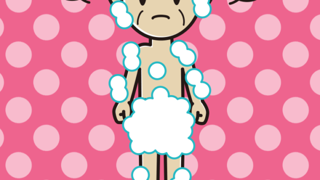 怒る泡だらけのおじいさんのイラスト【色、背景あり】PNG