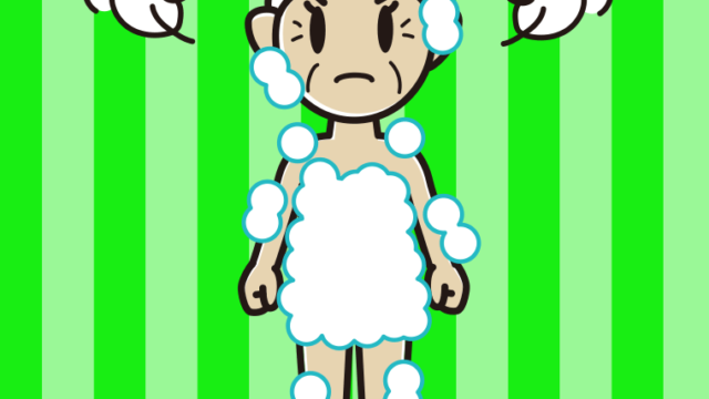 怒る泡だらけのおばあさんのイラスト【色、背景あり】PNG