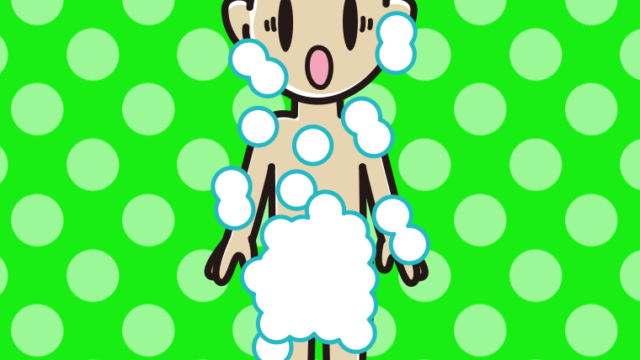 驚く泡だらけの男子中学生のイラスト【色、背景あり】PNG