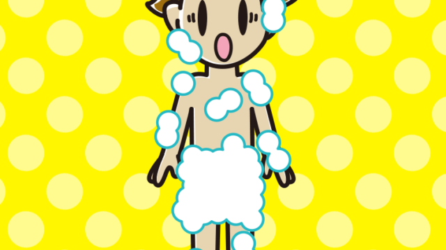 驚く泡だらけの男子高校生のイラスト【色、背景あり】PNG