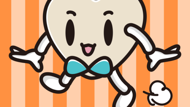 歩くホワイトデーチョコくんのイラスト【色、背景あり】PNG