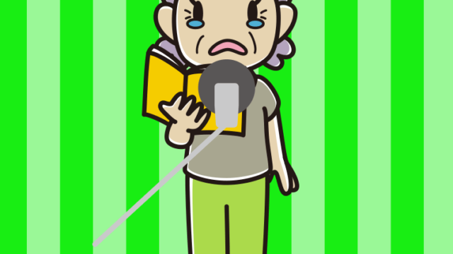 泣くベテラン女性声優のイラスト【色、背景あり】PNG