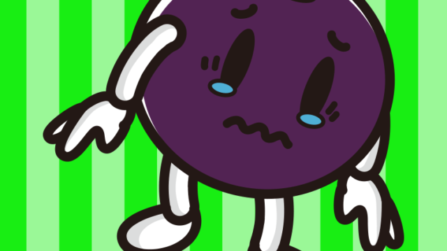 泣くアサイーちゃんのイラスト【色、背景あり】PNG