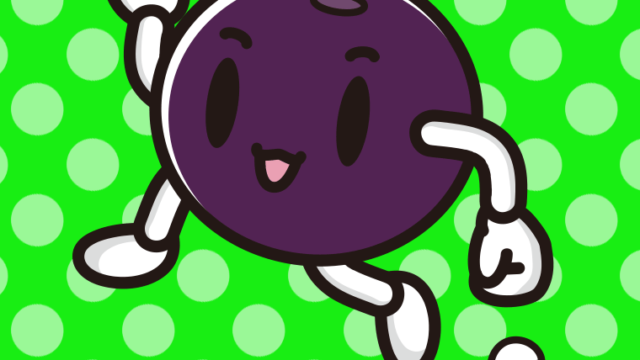 走るアサイーちゃんのイラスト【色、背景あり】PNG