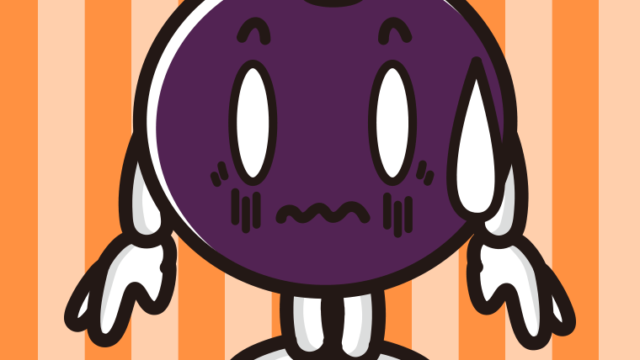 ショックを受けるアサイーちゃんのイラスト【色、背景あり】PNG