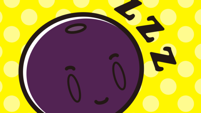 眠るアサイーちゃんのイラスト【色、背景あり】PNG