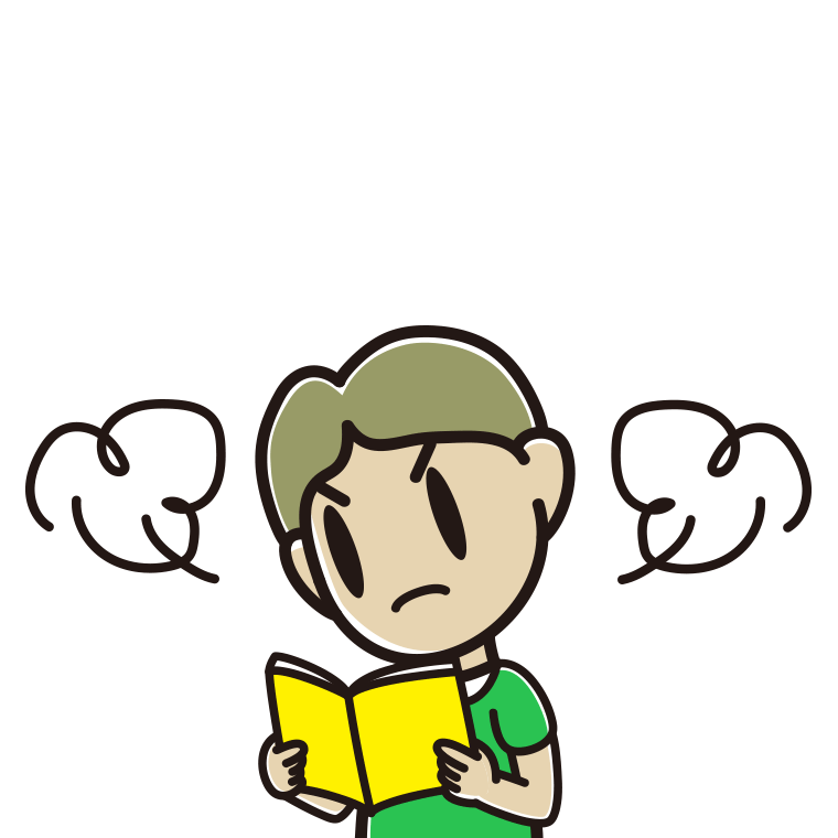 本を読んで怒る小学生男子のイラスト【色あり、背景なし】透過PNG
