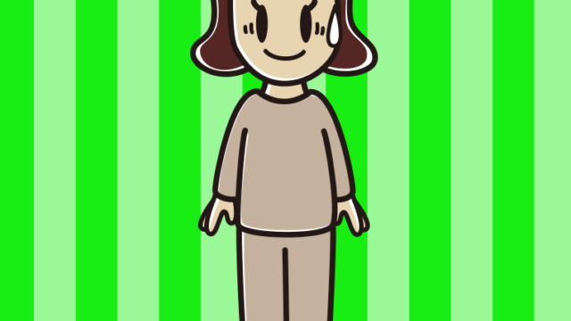 苦笑いする部屋着の女子高校生のイラスト【色、背景あり】PNG