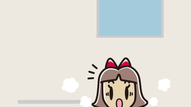 お風呂で驚く小学生女子のイラスト【色、背景あり】PNG