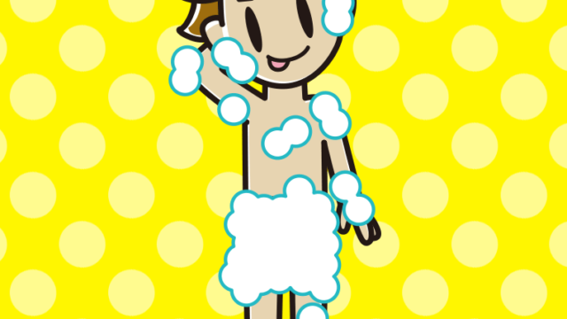 テヘヘな泡だらけの男子高校生のイラスト【色、背景あり】PNG