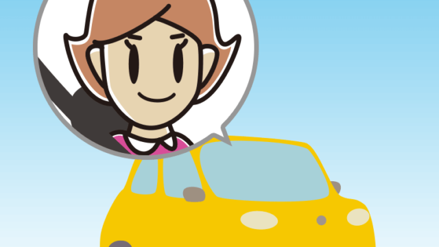 車に乗る女性のイラスト【色、背景あり】PNG