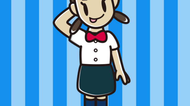 テヘヘな女子中学生（夏服）のイラスト【色、背景あり】PNG