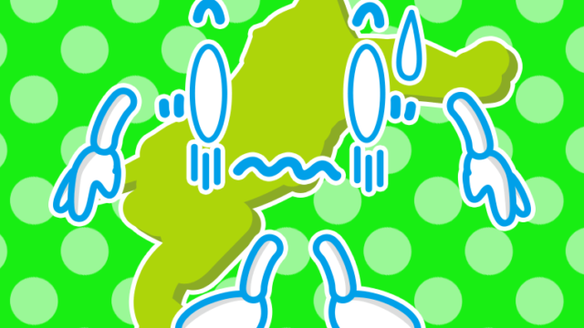 ショックを受ける愛媛ちゃんのイラスト【色、背景あり】PNG