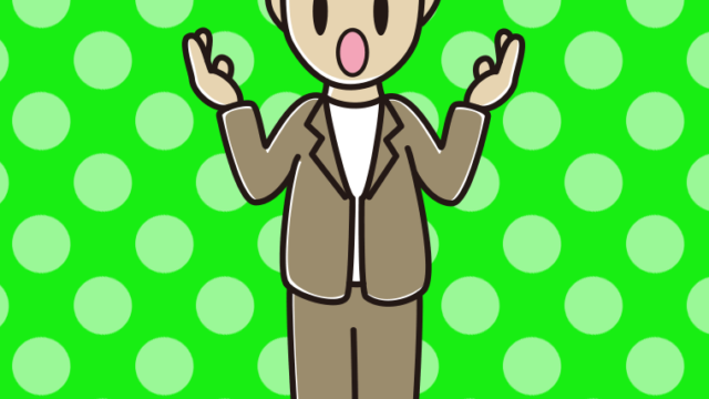 怒りながら話す男性会社員（カジュアル）のイラスト【色、背景あり】PNG