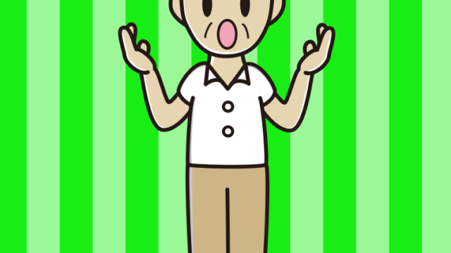 怒りながら話す年配男性会社員（クールビズ）のイラスト【色、背景あり】PNG