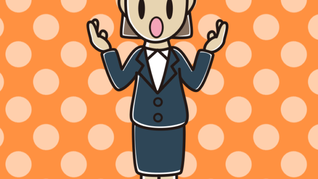 怒りながら話す女性会社員のイラスト【色、背景あり】PNG