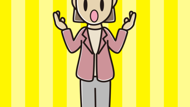 怒りながら話す女性会社員（カジュアル）のイラスト【色、背景あり】PNG