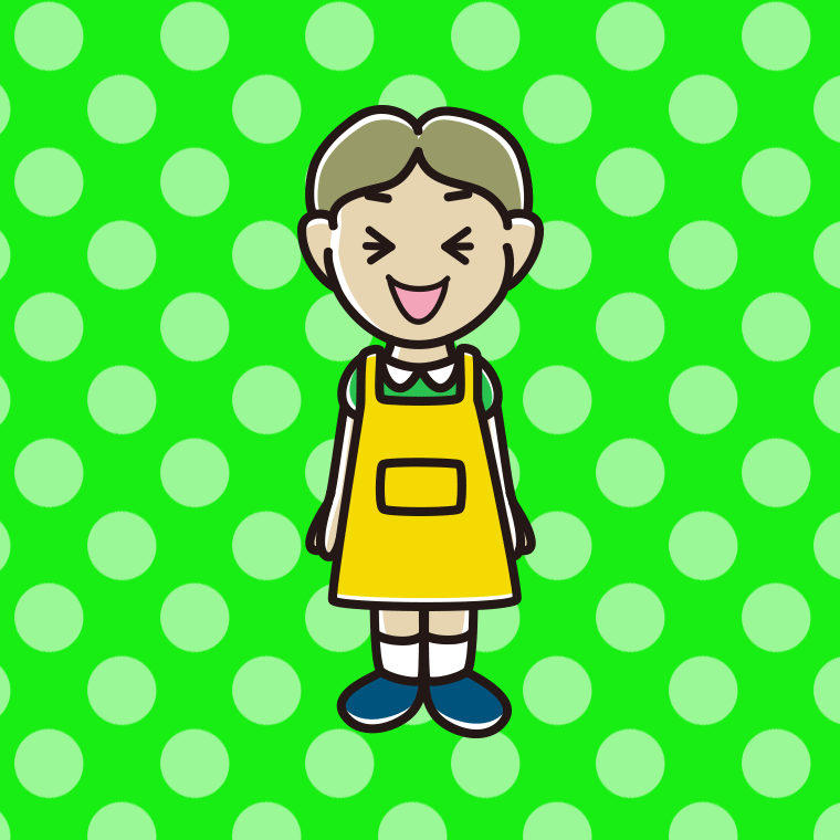 笑うエプロン姿の小学生男子のイラスト【色、背景あり】PNG
