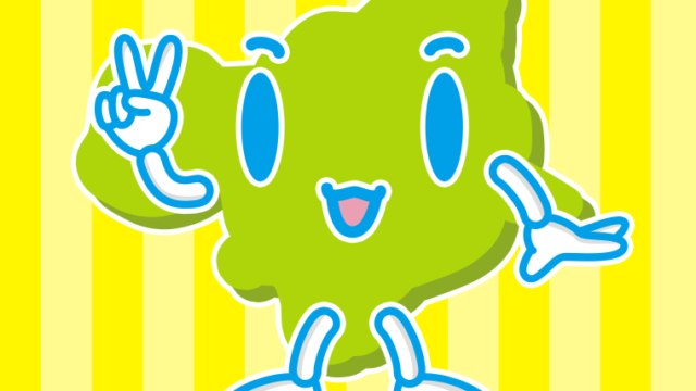 ピースをする徳島ちゃんのイラスト【色、背景あり】PNG