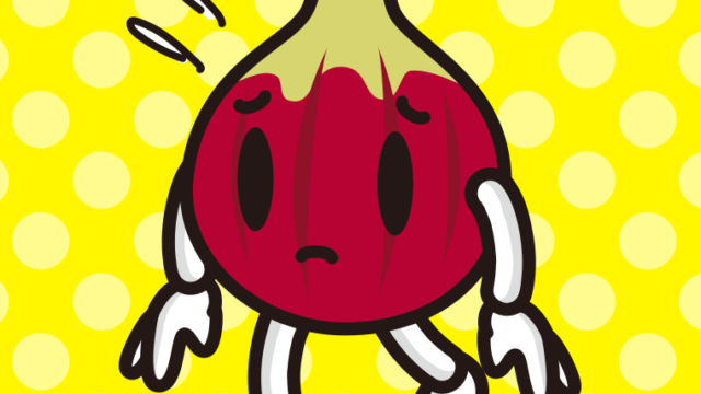 悲しそうないちじくちゃんのイラスト【色、背景あり】PNG