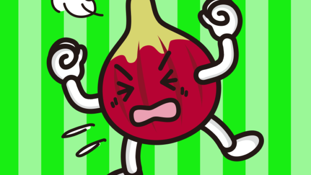 カンカンに怒るいちじくちゃんのイラスト【色、背景あり】PNG