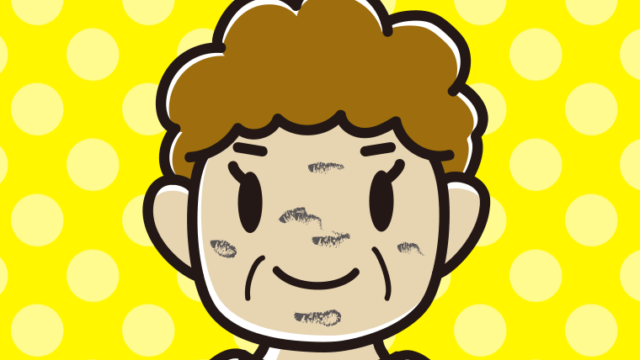 顔が汚れたおばさんのイラスト【色、背景あり】PNG