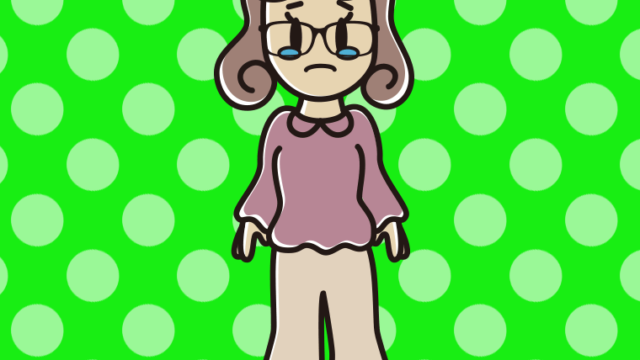 泣く眼鏡の女子大学生のイラスト【色、背景あり】PNG