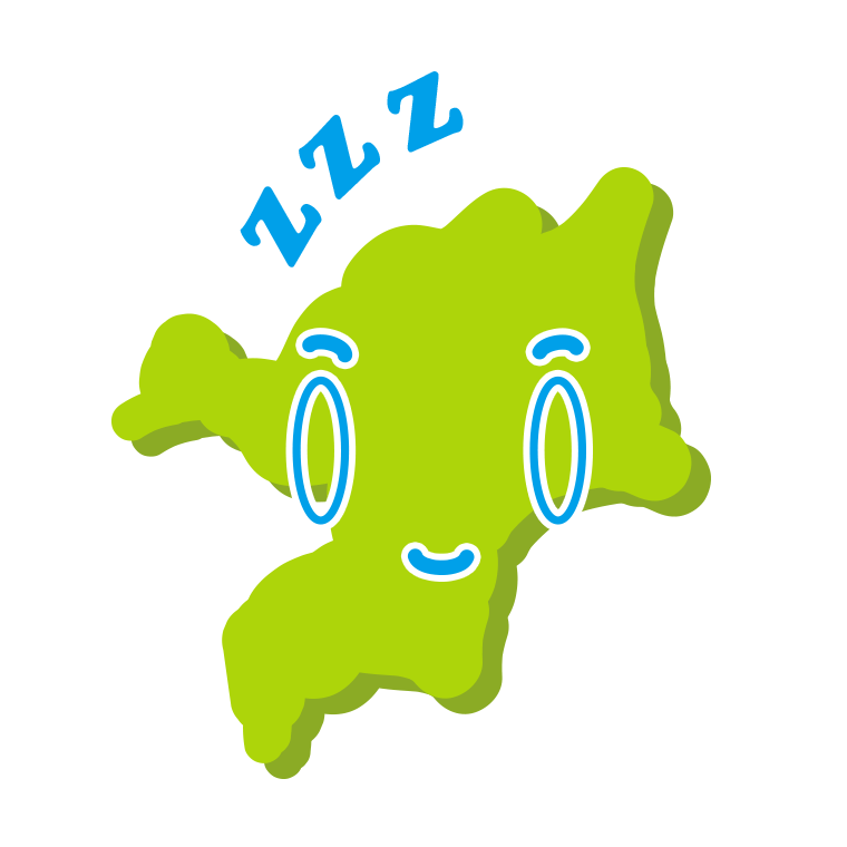 眠る福岡ちゃんのイラスト【色あり、背景なし】透過PNG