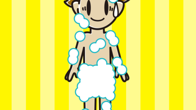 苦笑いする泡だらけの男子高校生のイラスト【色、背景あり】PNG