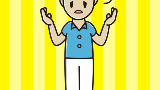 ぼーっとしながら話す男性会社員（クールビズ）のイラスト【色、背景あり】PNG