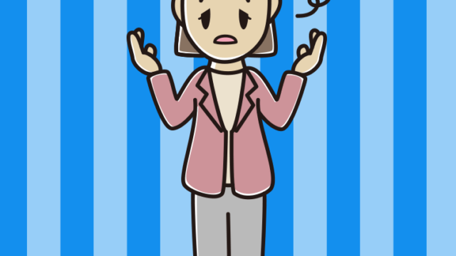 ぼーっとしながら話す女性会社員（カジュアル）のイラスト【色、背景あり】PNG