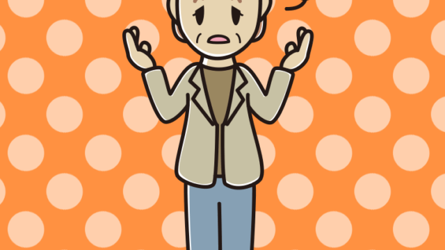 ぼーっとしながら話す年配女性会社員（カジュアル）のイラスト【色、背景あり】PNG