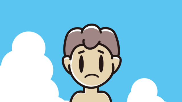 海に入って困る男子中学生のイラスト【色、背景あり】PNG