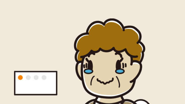 トイレでウルウルするおばさんのイラスト【色、背景あり】PNG