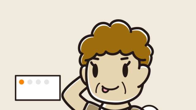 トイレでテヘヘなおばさんのイラスト【色、背景あり】PNG