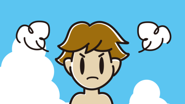 海に入って怒る男子高校生のイラスト【色、背景あり】PNG