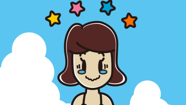 海に入ってジーンとする女子高校生のイラスト【色、背景あり】PNG