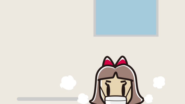 お風呂でマスクをする小学生女子のイラスト【色、背景あり】PNG