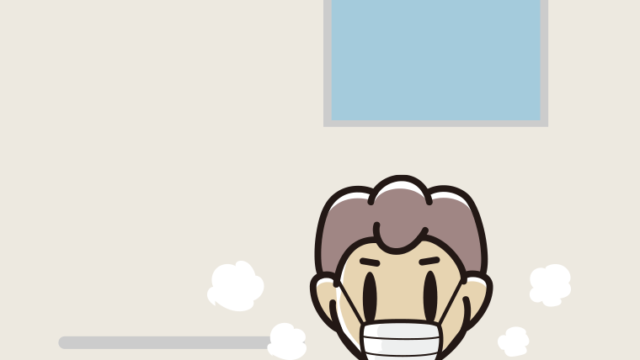 お風呂でマスクをする男子中学生のイラスト【色、背景あり】PNG