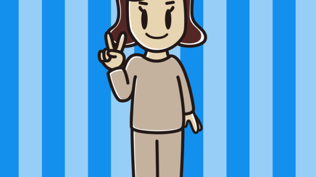 ピースをする部屋着の女子高校生のイラスト【色、背景あり】PNG