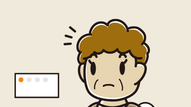 トイレで気付くおばさんのイラスト【色、背景あり】PNG