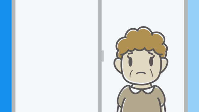 窓で困るおばさんのイラスト【色、背景あり】PNG