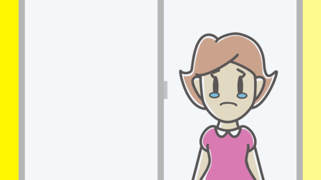 窓で泣く女性のイラスト【色、背景あり】PNG