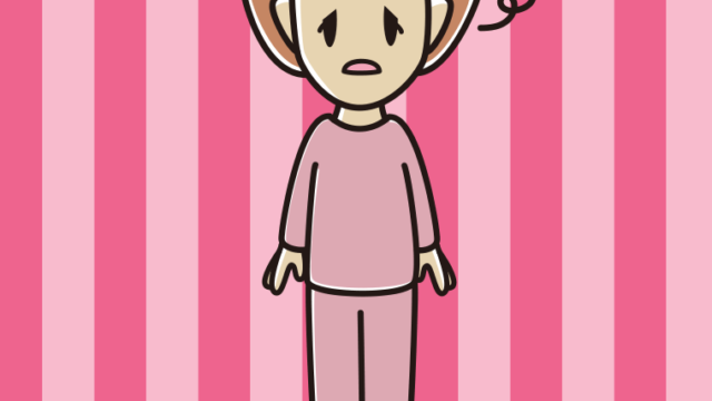 ぼーっとする部屋着の女性のイラスト【色、背景あり】PNG